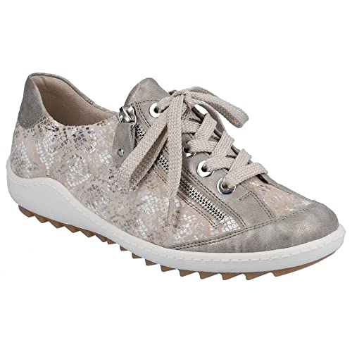 Remonte Damen R1402 Sneaker, Perle/beige-metallic / 95, 39 EU von Remonte