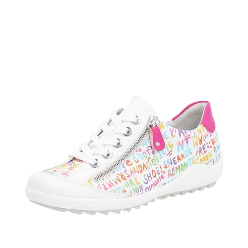 Remonte Damen R1402 Sneaker, White/Weiss-Remontebunt/Magenta / 80, 37 EU von Remonte