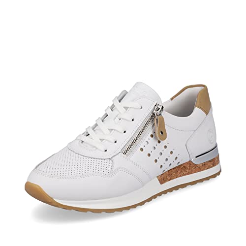 Remonte Damen R2507 Halbschuhe Sneaker, Weiss/Sand/Silver/Weiss / 80, 37 EU von Remonte