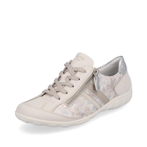 Remonte Damen R3407 Sneaker, Porzellan/beige-Silver/Crema/Cliff/Silver / 60, 36 EU von Remonte