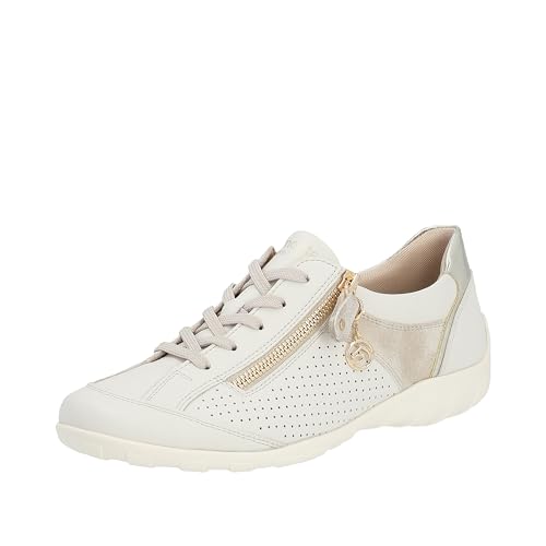 Remonte Damen R3411 Sneaker, Offwhite/Muschel/Gold/Offwhite / 80, 36 EU von Remonte