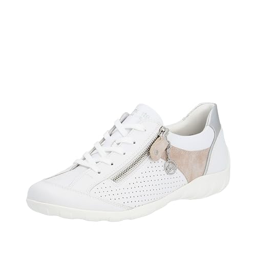 Remonte Damen R3411 Sneaker, Weiss/Rosegold/Silver/Weiss / 81, 36 EU von Remonte