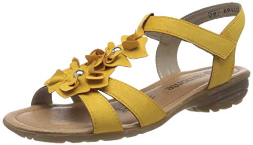 Remonte Damen R3659 T-Spangen Sandalen, Gelb (Gelb 68) von Remonte