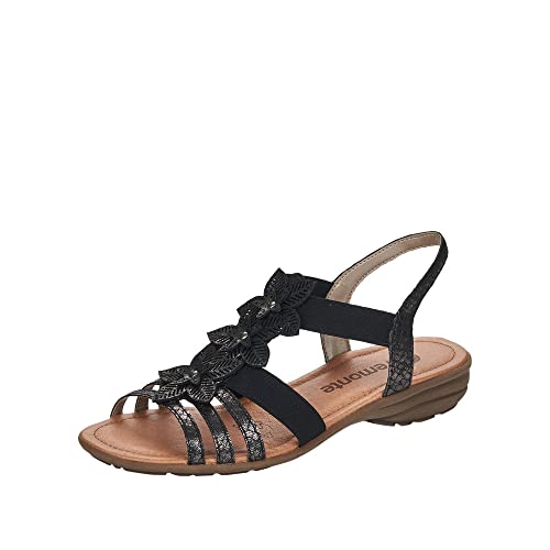 Remonte Damen R3663 Sandale, schwarz/schwarz / 02, 36 EU von Remonte