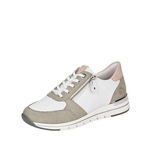 Remonte Damen R6706 Sneaker, Pistazie/Weiss/rosa / 80, 38 EU von Remonte