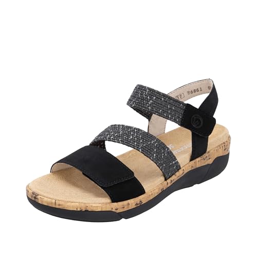 Remonte Damen R6861 Riemchensandalen, Schwarz, 38 EU von Remonte