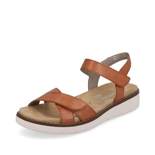 Remonte Damen Riemchensandalen D2049, Frauen Sandalen,lose Einlage,offene schuhe,strandschuhe,sandaletten,sommersandalen,bequem,flach,braun (22),40 EU von Remonte