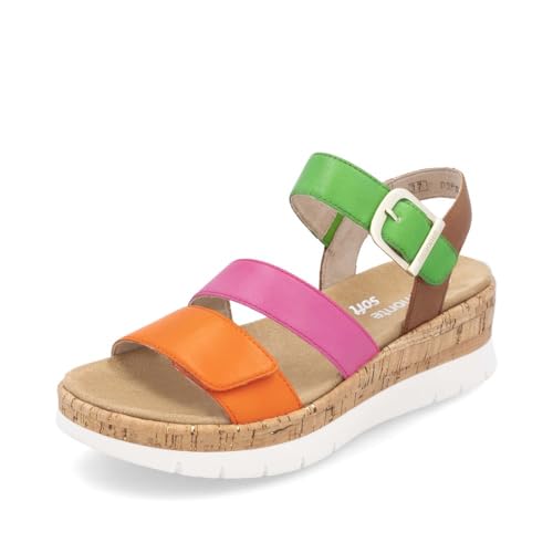Remonte Damen Riemchensandalen D2P50, Frauen Sandalen,lose Einlage,Sandaletten,Sommersandalen,flach,Sommerschuhe,Freizeitschuhe,Multi (90),37 EU von Remonte