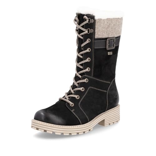 Remonte Damen Schlupfstiefel D0W72, Frauen Stiefel,lose Einlage,wasserabweisend,remonteTEX,Winterboots,Outdoorschuhe,warm,schwarz Kombi (03),36 EU von Remonte