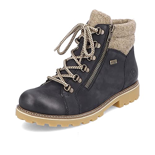 Remonte Damen Schnürstiefeletten D7478, Frauen Stiefeletten,lose Einlage,chukka,schnürboots,boots,stiefel,blau kombi,36 EU / 3.5 UK von Remonte