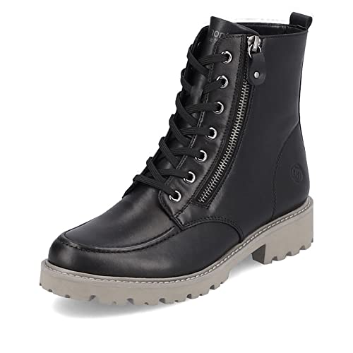 Remonte Damen Schnürstiefeletten D8667, Frauen Stiefeletten,lose Einlage,kurzstiefel,uebergangsschuhe,uebergangsstiefel,boots,schwarz,42 EU / 8 UK von Remonte