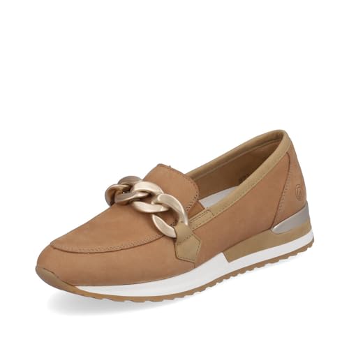 Remonte Damen Slipper R2544, Frauen Slip On,lose Einlage,College Schuhe,Businessschuhe,Mokassins,Halbschuhe,Slides,Schlupfschuhe,beige (60),43 EU von Remonte