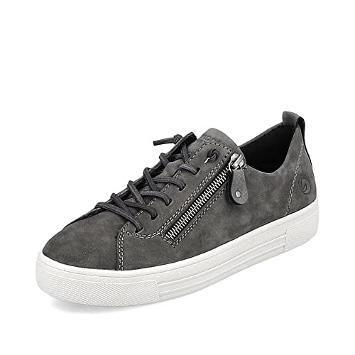 Remonte Damen Sneaker D0918, Frauen Schnürschuhe,lose Einlage,Sneaker,Halbschuhe,Freizeitschuhe,Schnuerschuhe,Schnuerer,lace-up,grau,40 EU / 6.5 UK von Remonte