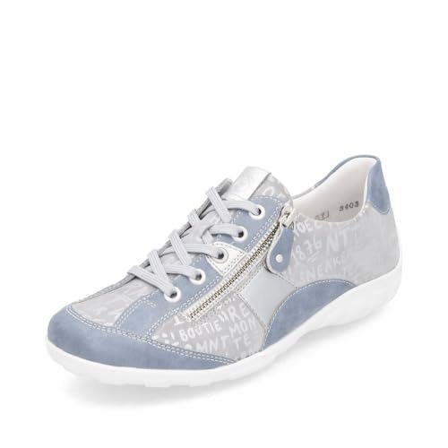 Remonte Damen Low-Top Sneaker R3403, Frauen Halbschuhe,lose Einlage,Laufschuhe,schnürschuhe,schnürer,straßenschuhe,Sportschuhe,blau Kombi (14),43 EU von Remonte