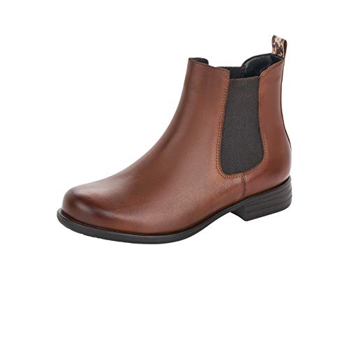 Remonte Damen Stiefeletten, Frauen Chelsea Boots, freizeit leger stiefel halbstiefel bootie flach lady,Braun(chestnut),39 EU / 6 UK von Remonte