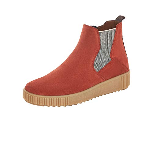 Remonte Damen Stiefeletten, Frauen Chelsea Boots, feminin freizeit leger stiefel halbstiefel bootie schlupfstiefel,Orange(ziegel),37 EU / 4 UK von Remonte