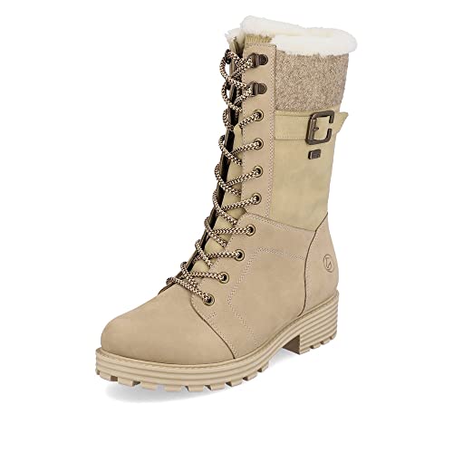 Remonte Damen Winterstiefel D0W72, Frauen Stiefel,lose Einlage,gefüttert,wasserdicht,boots,winterstiefel,beige,43 EU / 9 UK von Remonte