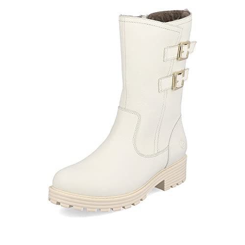 Remonte Damen Winterstiefel D0W76, Frauen Stiefel,lose Einlage,uebergangsschuhe,winterboots,halbschaftstiefel,warm,gefüttert,weiss,37 EU / 4 UK von Remonte