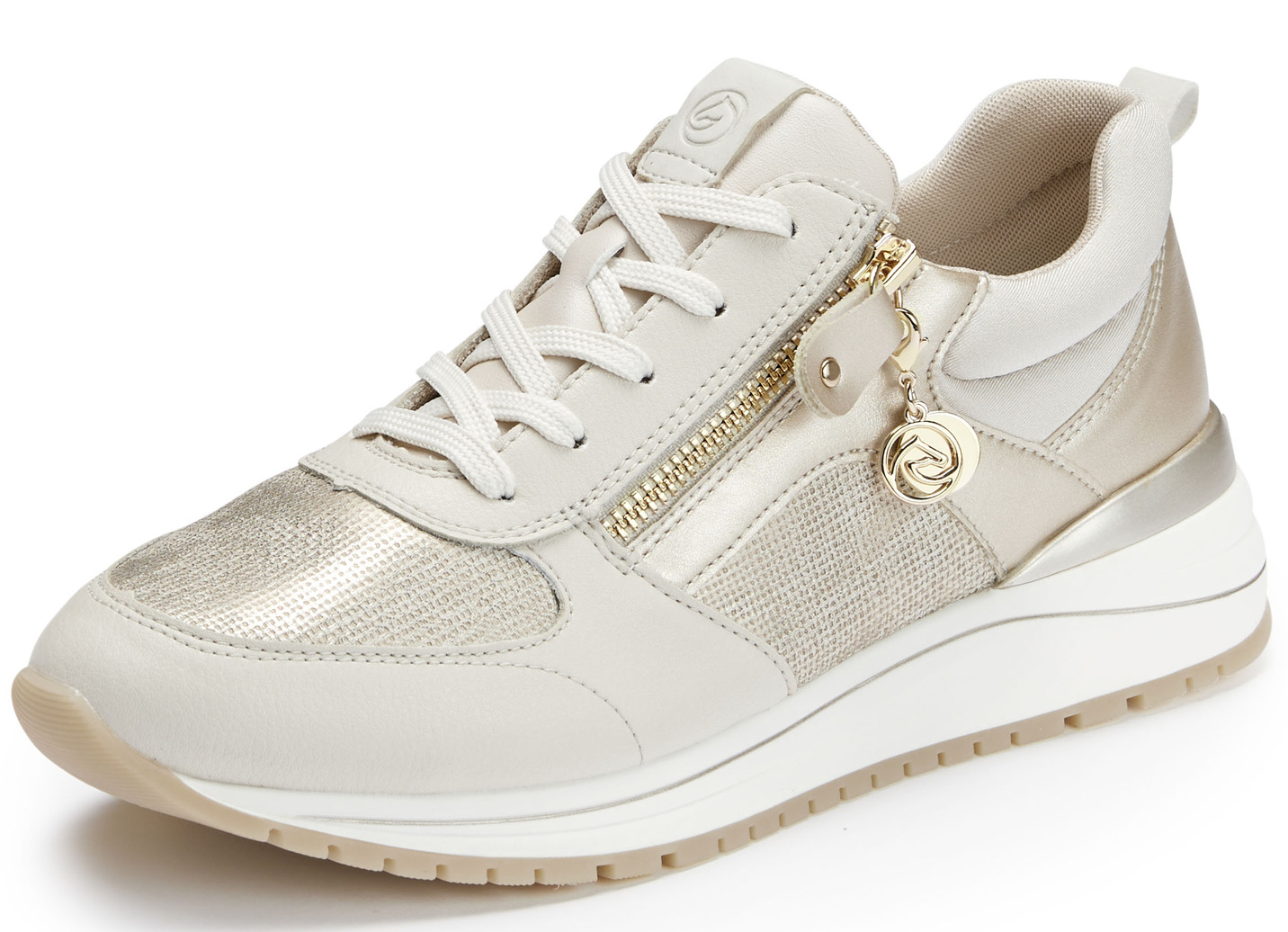 Remonte Sneaker in trendiger Optik, Beige-Gold, Größe 41 von Remonte