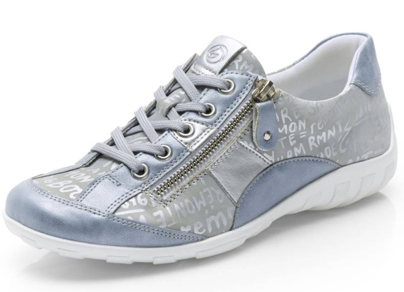 Remonte Sneaker mit  bedruckten Besätzen, Hellblau-Silber, Größe 43 von Remonte