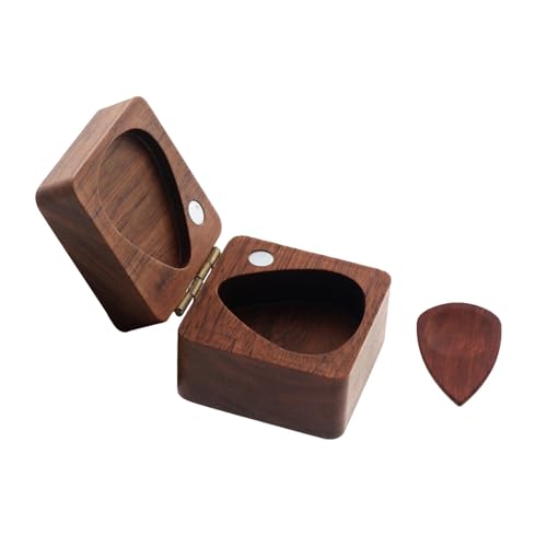 Remorui Guitar Instrument Supplies Guitar Picks Organizer Wooden Guitar Picks Holder Storage Box Lightweight Portable Handcrafted Guitar Picks Case Container, C von Remorui