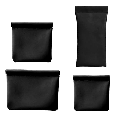 Remorui Tidy Bag Organizer Schlüsselhalter Tasche 4 Stück Schnappverschluss Organizer Beutel Galvanisiertes Schrapnell Soft Touch Lippenstift Aufbewahrungstasche, Schwarz von Remorui