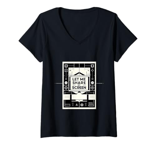 Damen Let Me Share My Screen Remote Meetings Angestellte ||- T-Shirt mit V-Ausschnitt Damen Let Me Share My Screen Remote Meetings Angestellte ||- T-Shirt mit V-Ausschnitt von Remote -Berufsarbeiterin