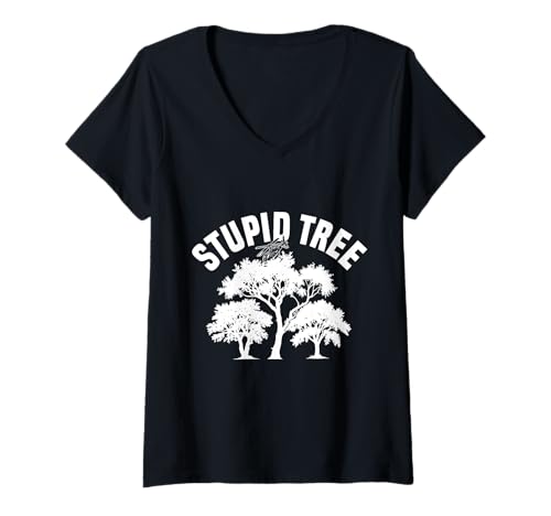 Damen Ferngesteuerter Hubschrauber Stupid Tree RC Hubschrauber T-Shirt mit V-Ausschnitt von Remote Control Helicopter Clothing For RC Pilot