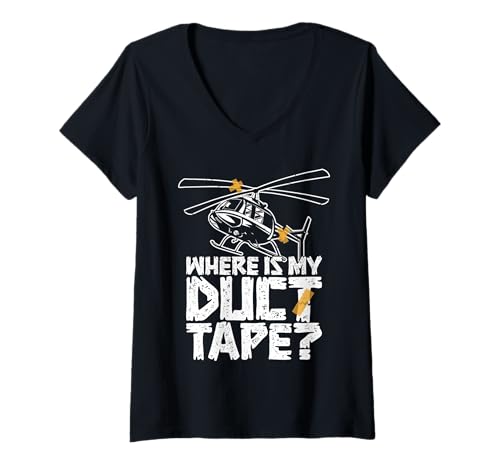 Damen RC Pilot Ferngesteuerter Hubschrauber Panzerband RC Hubschrauber T-Shirt mit V-Ausschnitt Damen RC Pilot Ferngesteuerter Hubschrauber Panzerband RC Hubschrauber T-Shirt mit V-Ausschnitt von Remote Control Helicopter Clothing For RC Pilot