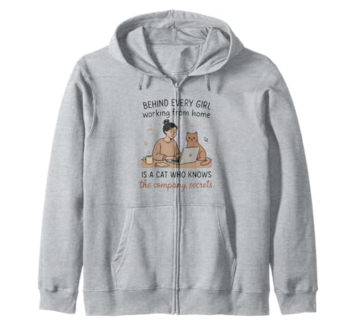 Hinter jedem Mädchen WFH steckt eine Katze, die Geheimnisse kennt Kapuzenjacke Hinter jedem Mädchen WFH steckt eine Katze, die Geheimnisse kennt Kapuzenjacke von Remote Working Women