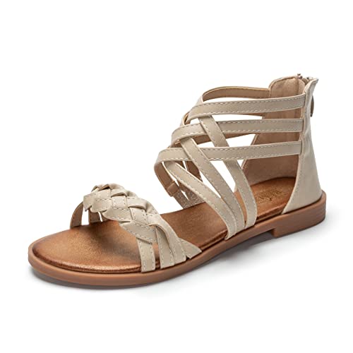 Remxi Frauen Sommer Casual Sandalen Gladiator Mode Flache Sandalen Beige 41 von Remxi