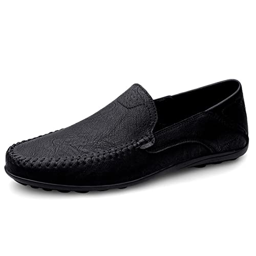 Remxi Herren Mokassins Slippers Lederschuhe Slip On Penny Loafers Fahren Klassische Bussnis Derby Oxford Schuhe SoildSchwarz 42 EU von Remxi