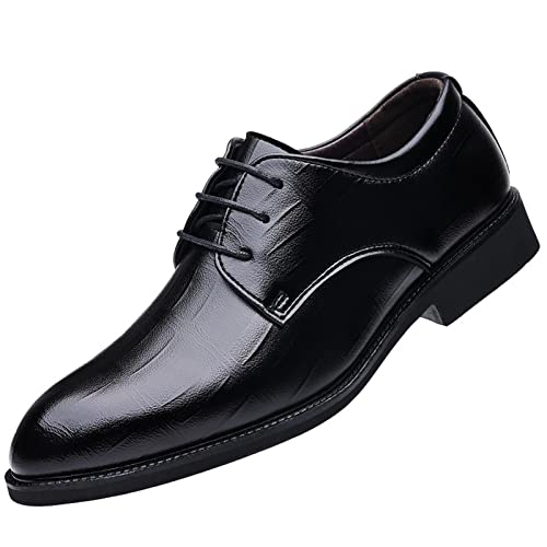 Remxi Herren Loafer Formal Dress Schuhe Matte Obermaterial Party Schuhe für Männer Lace-up Schuhe Schwarz 45 von Remxi