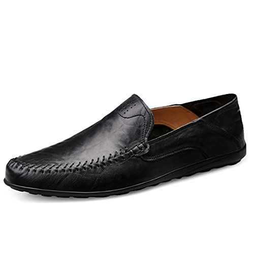 Remxi Herren Mokassins Slippers Lederschuhe Slip On Penny Loafers Fahren Klassische Bussnis Derby Oxford Schuhe Schwarz 42 EU von Remxi