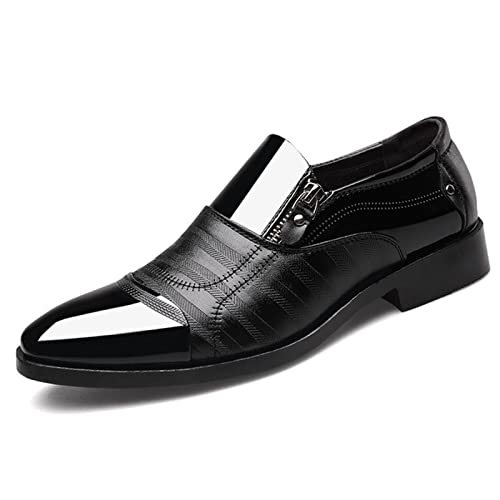 Herren Schnürhalbschuhe Mokassins Schuhe Lederschuhe Slip On Bussnis Loafers Slipper Schuhe Schwarz 42 EU von Remxi