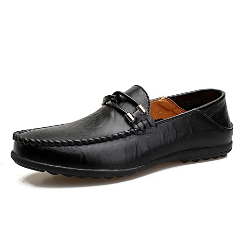 Remxi Herren Mokassins Slippers Lederschuhe Slip On Penny Loafers Fahren Klassische Bussnis Derby Oxford Schuhe UniqueSchwarz 44 EU von Remxi