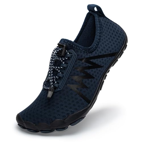 Wasserschuhe für Herren und Damen, Surfen, Tauchen, Barfußschuhe, Strand, Bootfahren, rutschfest, Schwimmen, schnell trocknend, leicht, Yoga-Schuhe, Unisex, navy, 42 2/3 EU von Remxi