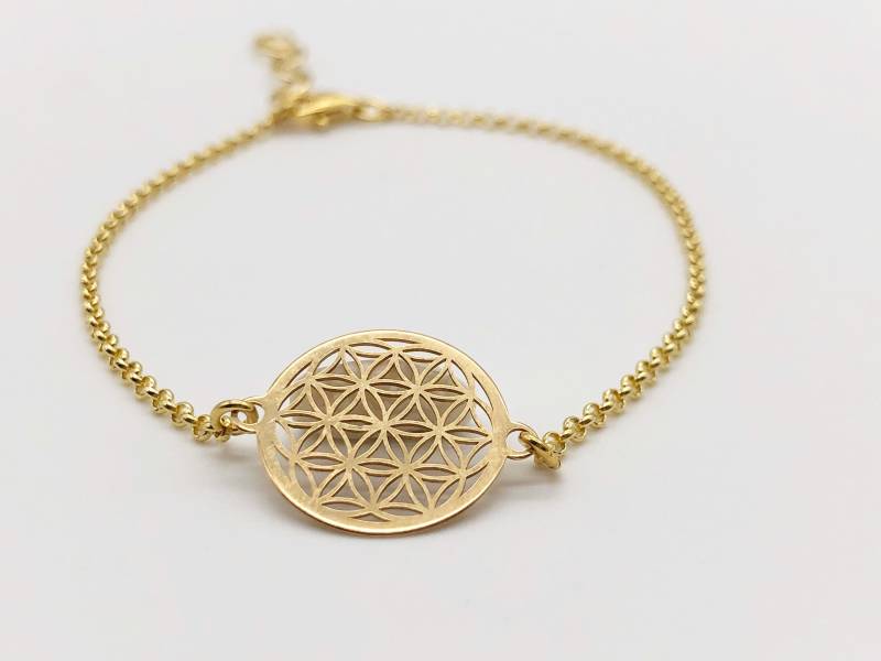 Armband, Blume Des Lebens, 925 Silber, Vergoldet von RenaPearls
