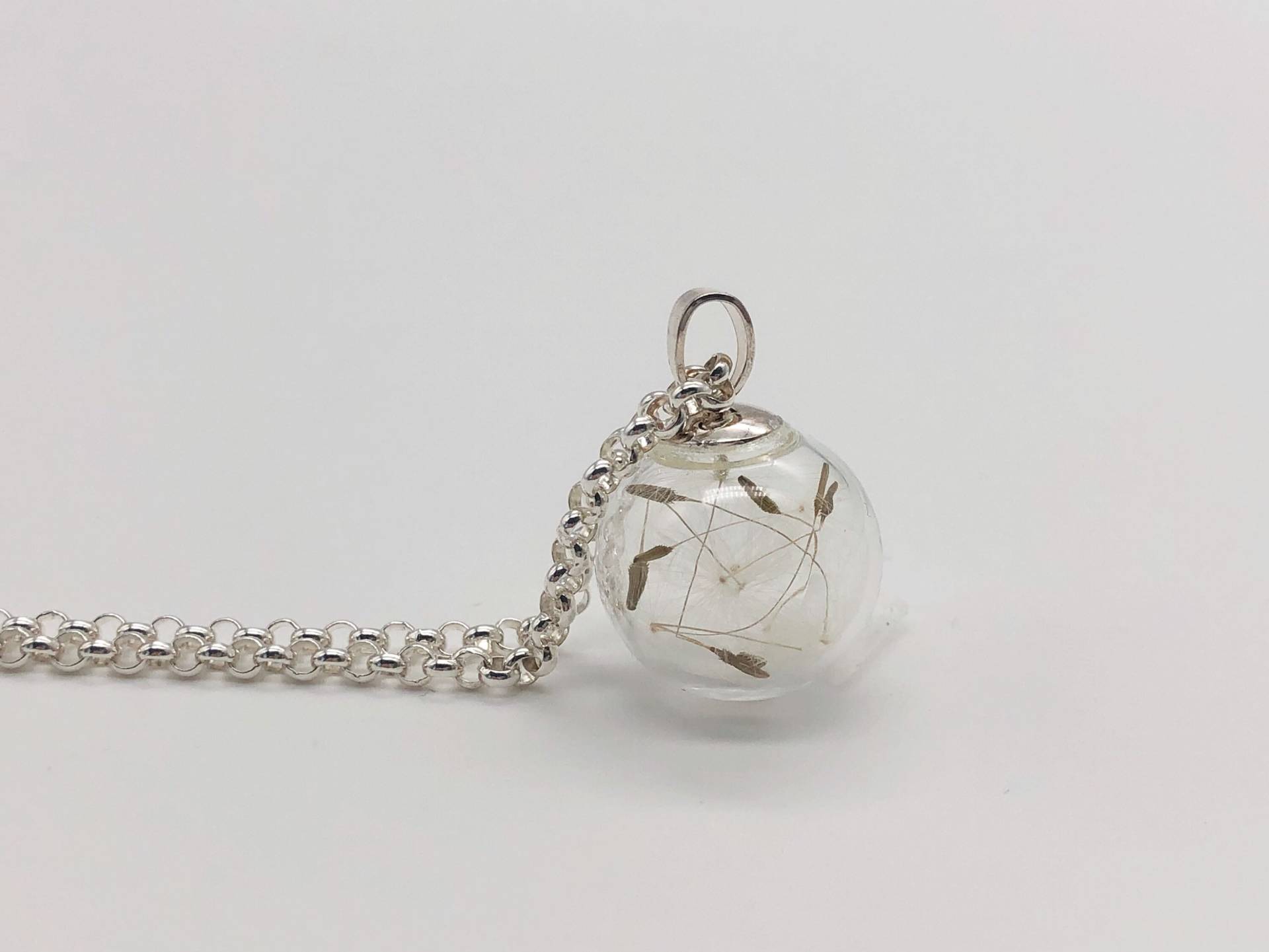 Silberkette Mit Pusteblumensamen - Echt Silber Halskette Miniglasperle Naturschmuck Geschenk Für Sie Silberkette Mit Pusteblumensamen - Echt Silber Halskette Miniglasperle Naturschmuck Geschenk Für Sie von RenaPearls