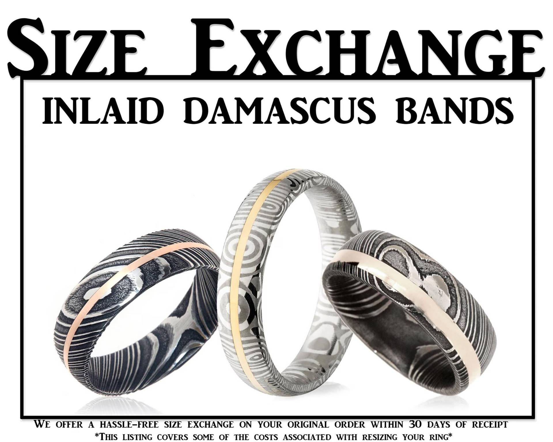 Damaststahl Mit Gold Inlay Im Größenhandel von RenaissanceJewelry