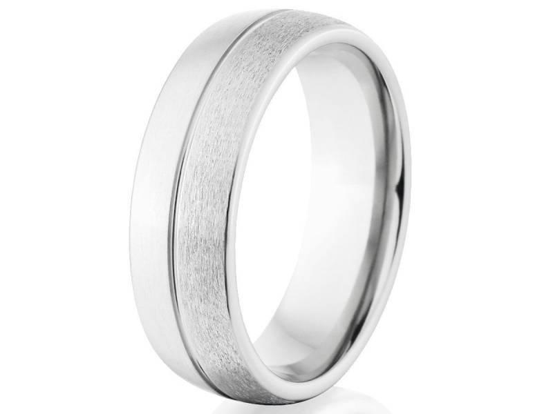 Kobalt Chrom Ehering, 7 Mm Zweifarbiger Gewölbter Comfort Fit Ring, in Den Usa Hergestellt von RenaissanceJewelry