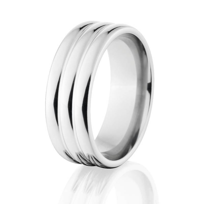 Kobalt-Chrom Ehering, 8 Mm Comfort Fit Ring Mit Abgerundeten Kämmen, Hergestellt in Den Usa von RenaissanceJewelry