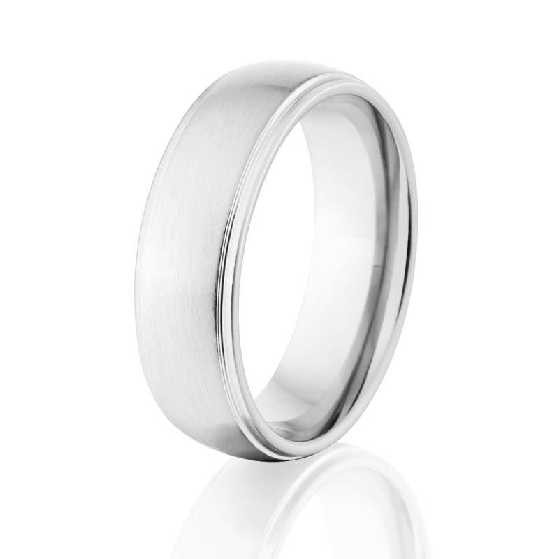 Kobalt-Chrom-Herrenring, Zweifarbiger Gewölbter Ring Mit Mattem Finish, 8 Mm, Hergestellt in Den Usa von RenaissanceJewelry