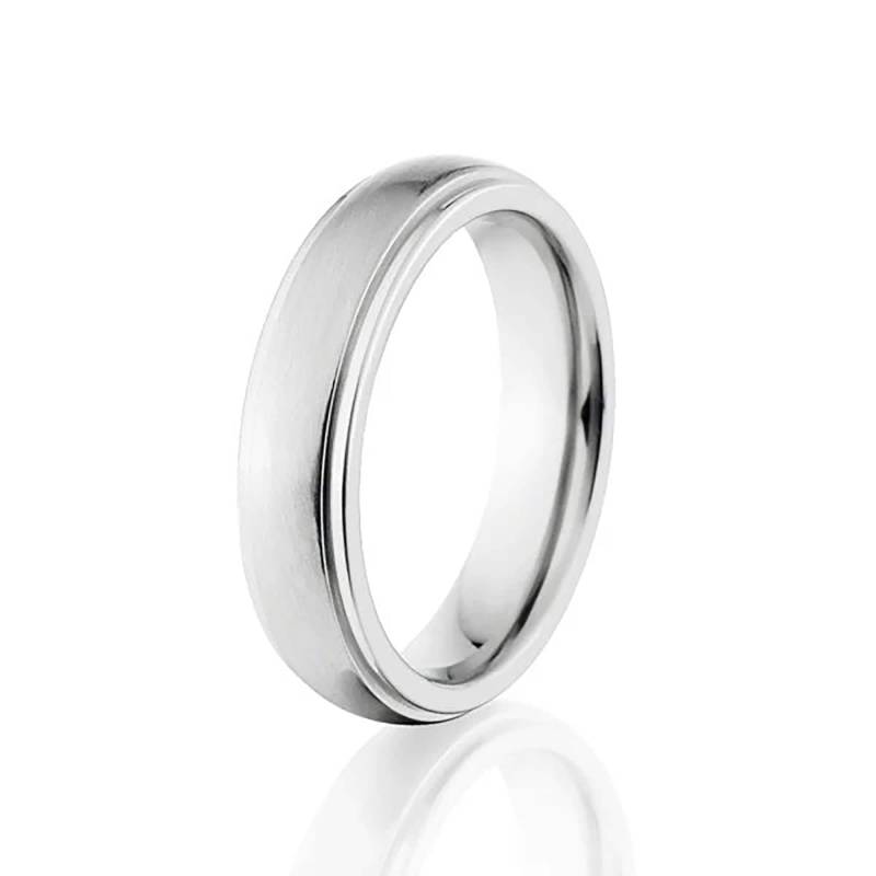 Kobalt-Chrom-Ring, 5 Mm Gewölbter Comfort Fit-Silberring, in Den Usa Gefertigter Ehering von RenaissanceJewelry