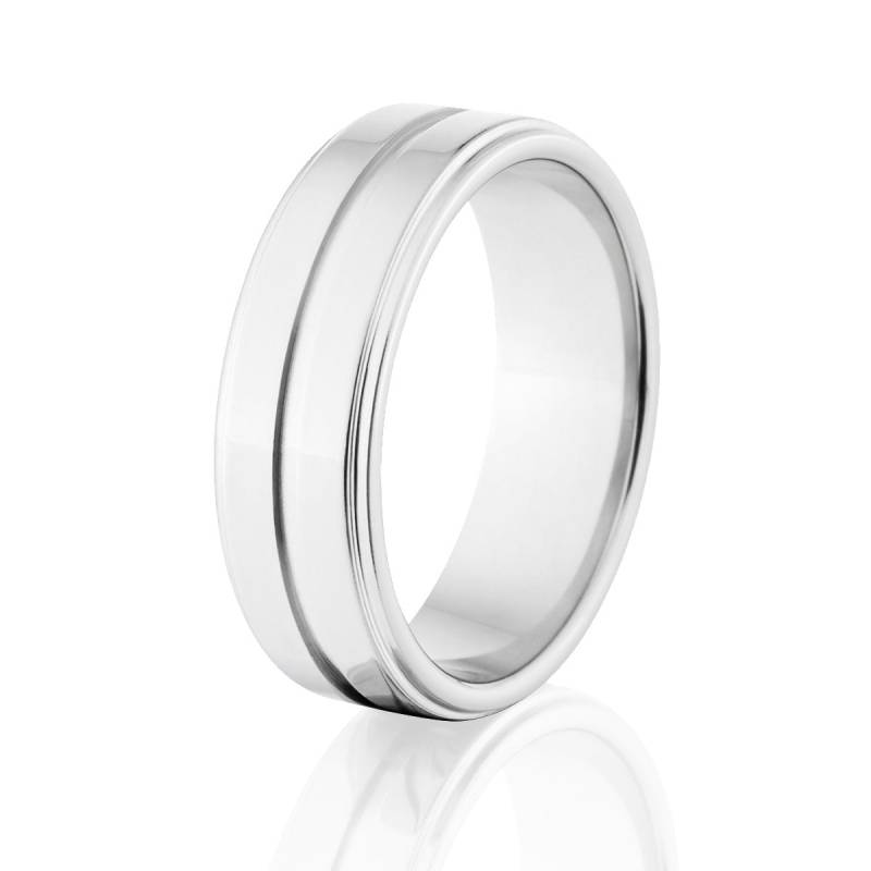 Kobalt-Chrom-Verlobungsring, 7 Mm Polierter Comfort Fit-Herrenring, Handgefertigt in Den Usa von RenaissanceJewelry