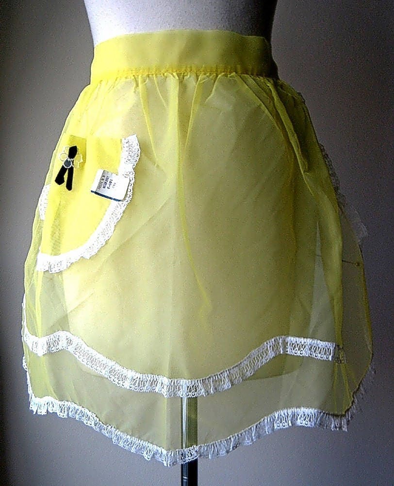 Schürze Küche Rock Unten Abdeckung Pinafore Vintage Gelb Organdy Weiß Spitze Große Tasche Schürze Küche Rock Unten Abdeckung Pinafore Vintage Gelb Organdy Weiß Spitze Große Tasche von RenaissanceProfessor