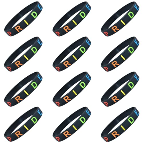 12 Stück Regenbogen-Gummi-Armbänder aus Silikon für LGBTQ-Zwecke und Partys, 210 month, Silikon, Kein Edelstein 12 Stück Regenbogen-Gummi-Armbänder aus Silikon für LGBTQ-Zwecke und Partys, 210 month, Silikon, Kein Edelstein von Renashed