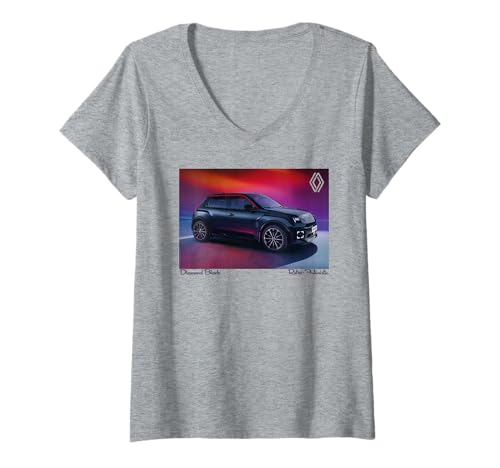 Damen Renault 5 E-Tech Elektrisches Retro-Futuristisches Auto T-Shirt mit V-Ausschnitt Damen Renault 5 E-Tech Elektrisches Retro-Futuristisches Auto T-Shirt mit V-Ausschnitt von Renault