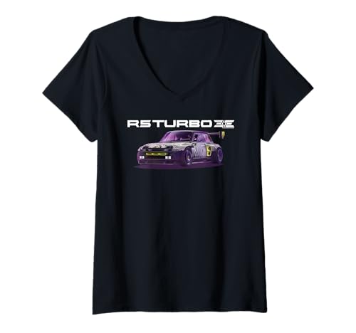 Damen Renault R5 Turbo 3E Concept Elektroauto T-Shirt mit V-Ausschnitt Damen Renault R5 Turbo 3E Concept Elektroauto T-Shirt mit V-Ausschnitt von Renault