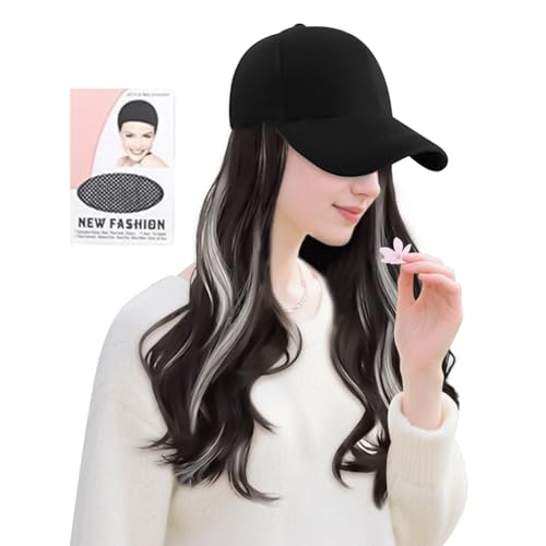 Perücke mit Hut | 50 cm Lockenperücke - Verstellbarer Atmungsaktiv Hut für Sommer Tägliches Tragen Cosplay Styling Party Halloween Mädchen von Renchey